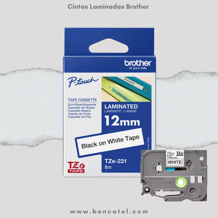Cinta Brother TZe-231 12mm x 8m Original BENCATEL PERU